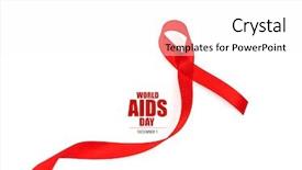  Presentation with awareness - PPT theme having cancer reto - aids awareness red heart ribbon background and a white colored foreground