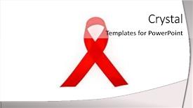  Presentation with awareness - Slide set enhanced with cancer reto - aids awareness red heart ribbon background and a  colored foreground