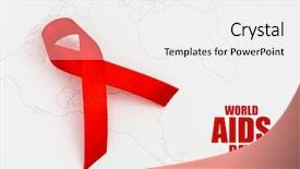  Presentation with awareness - Beautiful slide set featuring cancer reto - aids awareness red heart ribbon backdrop and a white colored foreground