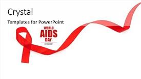  Presentation with awareness - Colorful presentation theme enhanced with cancer reto - aids awareness red heart ribbon backdrop and a  colored foreground