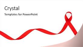  Presentation with awareness - Theme having cancer reto - aids awareness red heart ribbon background and a white colored foreground