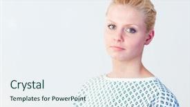  Presentation with patients - Cool new presentation theme with cancer reto - doctor wearing a patients gown backdrop and a sky blue colored foreground