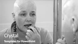  Presentation with issue - Cool new theme with cancer reto - woman bald due backdrop and a  colored foreground