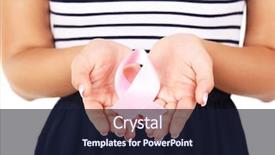  Presentation with pink ribbon hands - PPT theme consisting of cancer reto - woman with aids awareness pink background and a wine colored foreground