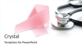  Presentation with breast cancer glow - Theme having cancer ribbon breast cancer symbol background and a white colored foreground