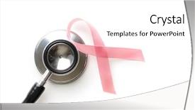  Presentation with breast cancer - PPT theme consisting of cancer ribbon breast cancer symbol background and a  colored foreground