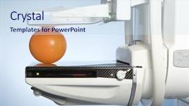  Presentation with mammography - Theme enhanced with cancer screening - laboratory with mammography machine background and a sky blue colored foreground