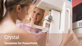  Presentation with nurse cancer screening - Cool new theme with cancer screening - nurse assisting patient undergoing mammogram backdrop and a coral colored foreground