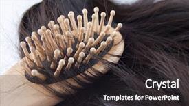  Presentation with lost - Beautiful slides featuring cancer therapy - hairloss close-up of a hairbrush backdrop and a dark gray colored foreground