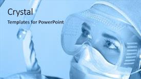  Presentation with cancer - Colorful PPT theme enhanced with cancer vaccine - researcher in the laboratory isolatated backdrop and a light blue colored foreground