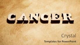  Presentation with cancer - PPT theme consisting of cancer-word-on-a-brown background and a lemonade colored foreground