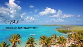  Presentation with caribbean - Beautiful slides featuring aerial view contoy tropical caribbean backdrop and a light blue colored foreground