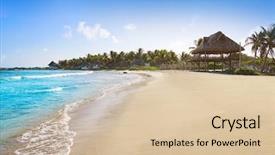  Presentation with maya - PPT theme enhanced with tulum caribbean turquoise beach in riviera maya of mayan mexico background and a lemonade colored foreground