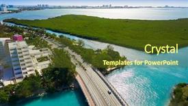  Presentation with mexico cancun - Cool new PPT layouts with zoning - cancun aerial view of hotel backdrop and a tawny brown colored foreground