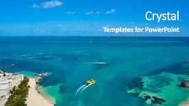  Presentation with mexico cancun - Amazing PPT theme having zoning - cancun aerial view of hotel backdrop and a teal colored foreground