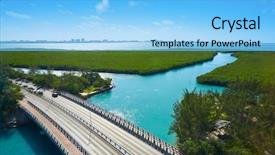  Presentation with cancun - Colorful PPT theme enhanced with cancun aerial view of nichupte backdrop and a light blue colored foreground