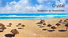  Presentation with mexico cancun - PPT layouts enhanced with cancun delfines beach at hotel background and a light blue colored foreground