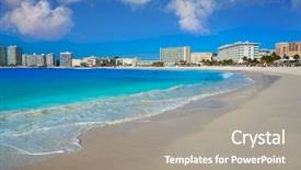  Presentation with cancun - Colorful PPT theme enhanced with zoning - cancun forum beach playa gaviota backdrop and a gray colored foreground