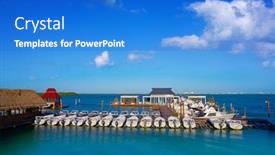  Presentation with mexico cancun - Beautiful PPT layouts featuring cancun-hotel-zone-marina backdrop and a cobalt blue colored foreground
