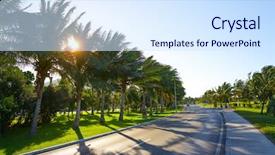  Presentation with mexico cancun - Beautiful PPT theme featuring cancun mexico kukulcan boulevard palm backdrop and a sky blue colored foreground