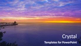  Presentation with cancun - Colorful presentation design enhanced with cancun mexico lagoon sunset hotel backdrop and a navy blue colored foreground