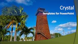  Presentation with control tower - Theme featuring cancun old airport control tower background and a  colored foreground