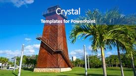  Presentation with control tower - PPT layouts with cancun old airport control tower background and a teal colored foreground