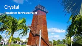  Presentation with control tower - Slide set having cancun old airport control tower background and a  colored foreground