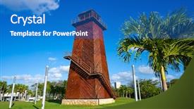  Presentation with control tower - Presentation design enhanced with cancun old airport control tower background and a  colored foreground
