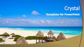  Presentation with maya - Audience pleasing theme consisting of mexican water - cancun playa delfines beach backdrop and a gray colored foreground