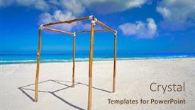  Presentation with cancun - Audience pleasing theme consisting of cancun playa langostas beach in hotel zone of mexico backdrop and a lemonade colored foreground