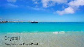  Presentation with mexico cancun - PPT layouts enhanced with cancun playa langostas beach in hotel zone of mexico background and a teal colored foreground