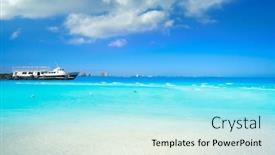  Presentation with cancun - Slide set consisting of cancun playa langostas beach in hotel zone of mexico background and a arctic colored foreground