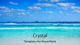  Presentation with mexico cancun - Presentation design consisting of cancun-puerto-juarez-in-caribbean background and a light blue colored foreground