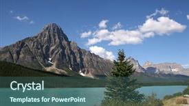  Presentation with banff national park - Presentation theme enhanced with canda - view of beautiful glacier fed background and a  colored foreground