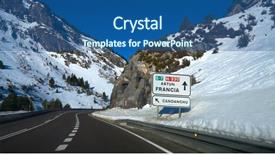  Presentation with signal - Beautiful PPT layouts featuring candanchu road signal in huesca backdrop and a ocean colored foreground