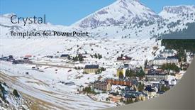  Presentation with ski - PPT layouts having candanchu-ski-resort background and a light blue colored foreground