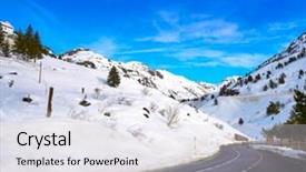  Presentation with snow - PPT theme featuring candanchu snow road in huesca background and a  colored foreground
