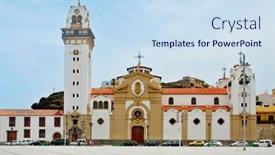  Presentation with virgin islands - Presentation theme enhanced with candelaria-spain-june-22-basilica background and a  colored foreground