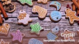  Presentation with cookies christmas - PPT layouts having candel - christmas background gingerbread cookies background and a tawny brown colored foreground