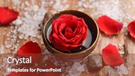  Presentation with salt - PPT theme consisting of candel - roses petals with pile background and a tawny brown colored foreground