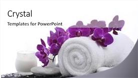  Presentation with orchid - Colorful slide deck enhanced with candel - spa setting on mat backdrop and a white colored foreground