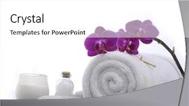  Presentation with purple orchids pink flowers orchid - Colorful PPT layouts enhanced with candel - spa setting on mat backdrop and a white colored foreground