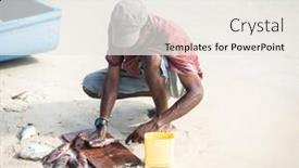  Presentation with fisherman - Slide set consisting of candid-black-fisherman background and a sky blue colored foreground