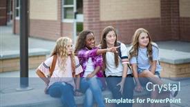  Presentation with ethnic group - Slides enhanced with candid-photo-of-a-group background and a ocean colored foreground