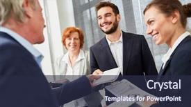  Presentation with career day - Amazing PPT layouts having candidate in job and career backdrop and a wine colored foreground