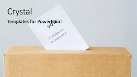  Presentation with civil rights - Beautiful PPT theme featuring candidates inserted into ballot box backdrop and a sky blue colored foreground