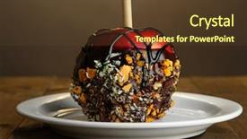  Presentation with wooden stick - Amazing presentation design having candied apple on stick backdrop and a tawny brown colored foreground