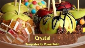  Presentation with for food chemistry of apples - Cool new presentation design with candied apples on sticks close backdrop and a tawny brown colored foreground