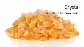  Presentation with orange peel isolated - Presentation theme with candied mixed peel used background and a  colored foreground